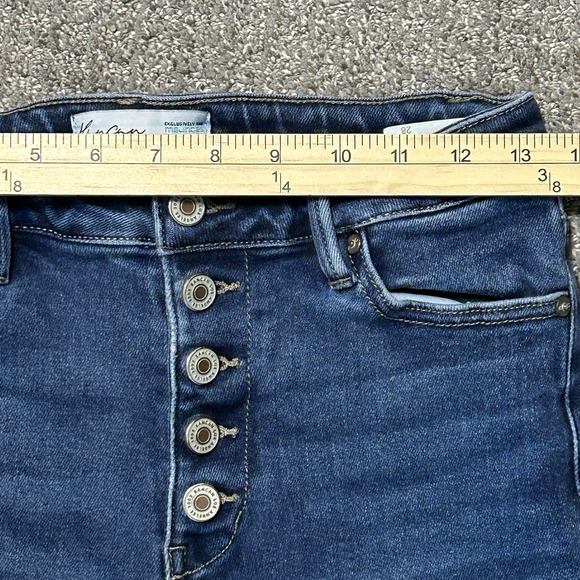 KanCan Mid-Rise Button-fly Skinny Jeans Raw Hems - Women's 28x29 - Picture 9 of 11